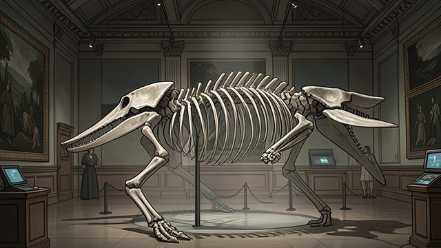 A Skeleton Without a Body from "The Whale". What Bones Cannot Tell Anatomy after death Museum skeletons expose the scale and structure of whales. Their bones invite measurements and comparison.
