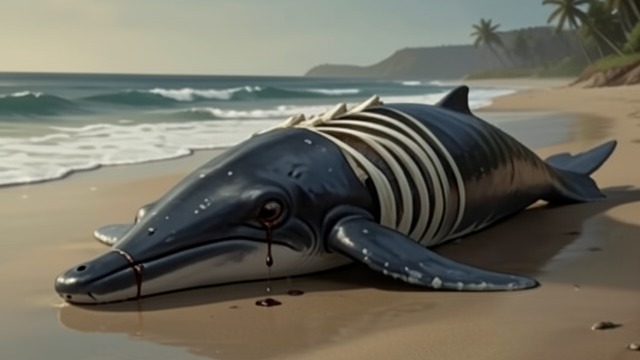 Disgust at the Carcase from "The Whale". The Whale Out of Water A body reduced Hoare confronts a flayed, dead minke whose exposed body bears little resemblance to the elegant animal he had seen alive.