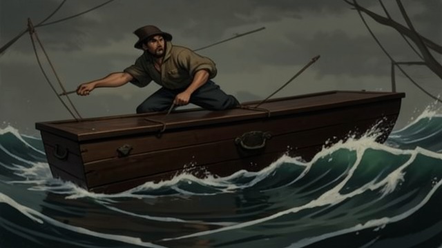 The Orphan’s Survival from "The Whale". A Friend’s Lasting Presence One survivor Ishmael alone remains after the ship and its crew disappear. He is rescued while clinging to Queequeg’s coffin.