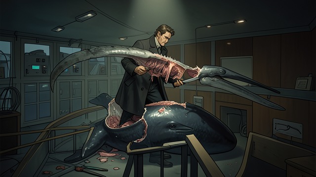 A Scientific Dissection from "The Whale". The Carcase Examined Anatomy in fragments James Alderson records the whale’s measurements and examines its parts as the body is cut up.