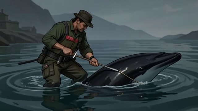 Entanglement and Rescue from "The Whale". A Modern Emergency The line that binds Fishing gear can cut into a whale and threaten it with starvation, infection, or drowning.