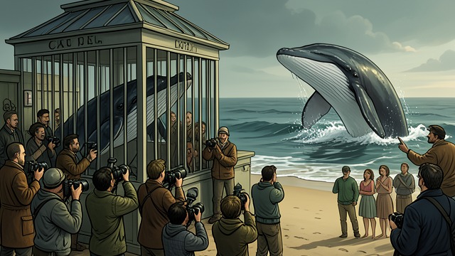 A Public Change of Feeling from "The Whale". The Whale Becomes an Emblem A different public image Captive and free-swimming whales attract attention as individuals rather than anonymous catch.
