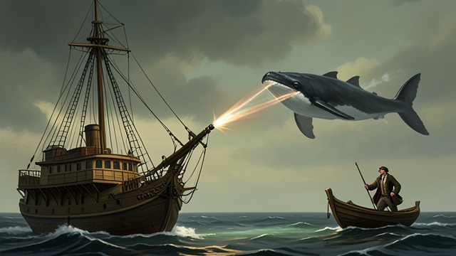 Industrial Distance from "The Whale". Killing at Scale Greater reach Steamships and harpoon guns allow fleets to pursue whales previously too fast to catch.