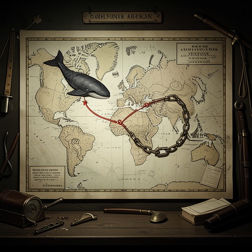 Whaling and Slavery from "The Whale". This flow traces the book’s comparison between two exploitative Atlantic industries and the unequal labour and ideologies supporting them.