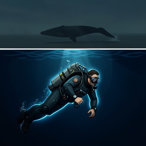 The Encounter with the Sperm Whale from "The Whale". This flow traces the book’s movement from inherited images of the sperm whale to Hoare’s direct underwater encounter with the living animal.