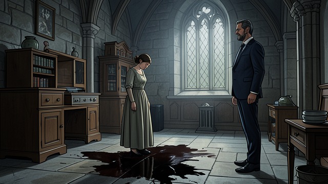 The Stain Remains from "The Lighthouse". Memory on the Chapel Floor A Decision Not to Scrub Mrs. Burbridge wonders whether the blood on the chapel floor should be cleaned.