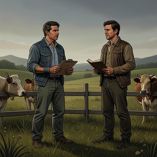 Oliver and Yelland’s Moral Contest from "The Lighthouse". This flow tracks the escalating dispute over animal research, literary appropriation, and the meaning of compassion.