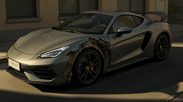 Crash Imprint from "Crash". Crash Imprint Mark Vaughan's collision leaves a long trench along Catherine's sports car.