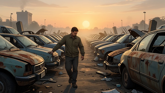 Pound Archive from "Crash". Pound Archive Collection The narrator walks among seized and abandoned vehicles, including the cars linked to Vaughan's death.