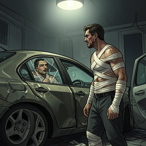 The Narrator's Transformation from "Crash". This flow traces how the narrator turns a survivable collision into a new identity organized around wounds, cars, and forbidden desire.
