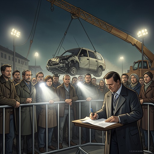 The Public Spectacle of Violence from "Crash". This flow traces how private accidents become staged performances consumed by crowds, cameras, institutions, and media culture.