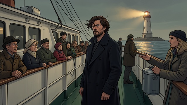 The Return Ferry from "The Lighthouse". Searching the Deck A missing passenger Carl looks for the man who gave him a lift and searches the faces on the outer deck.