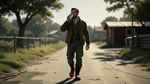 Walking Without Breakfast from "The Lighthouse". The First Walk Hunger and heat Without breakfast, Futh crosses the Rhine and walks in new boots that rub his feet.