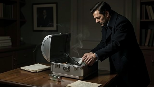 A Lost Scented Beacon from "The Lighthouse". The Case Survives Broken glass The perfume vial breaks in Futh’s hand while the silver lighthouse case remains intact.
