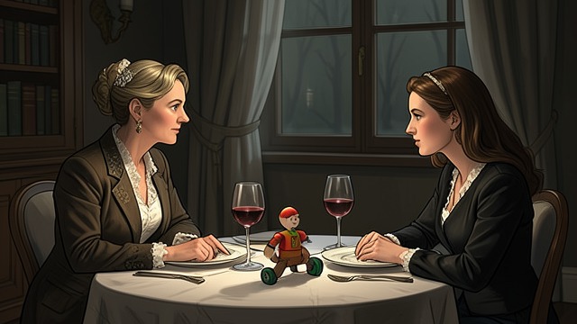 The Rival at Dinner from "The Lighthouse". Comparison at the Table A deliberate guest Ida invites a young nursery nurse to dinner and points out the woman’s youth and affection for children.