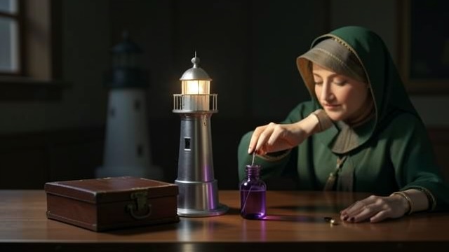 A Stolen Possession from "The Lighthouse". The Case Changes Hands A deliberate theft Ester places Futh’s silver lighthouse beside her wooden one and transfers her violet perfume vial into it.