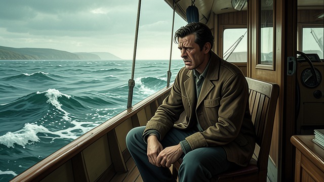 The Sick Crossing from "The Lighthouse". A Journey Without Ground A moving room Futh feels nauseous on the ferry and prefers the cold outer deck to the crowded, food-scented interior.