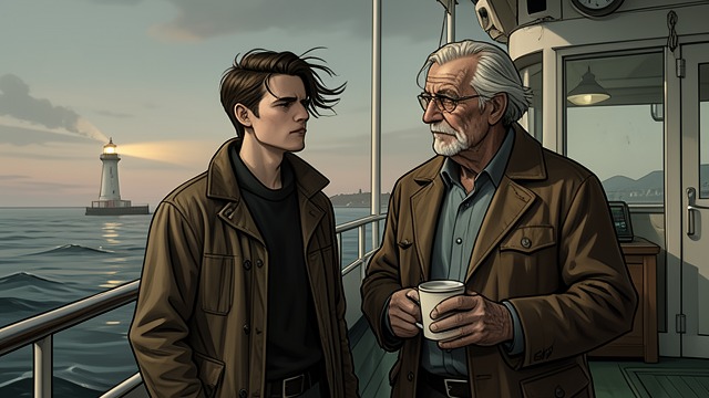The Ferry Companion from "The Lighthouse". Meeting Futh A shared preference Carl joins Futh on the outer deck because he also prefers fresh air when feeling unwell.