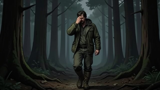 The Forest Detour from "The Lighthouse". Losing the Route Diminishing certainty Futh walks through a darkening forest and begins to fear that the path is enclosing him.