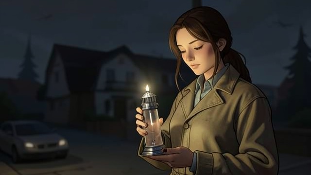 An Object in Room Six from "The Lighthouse". A Familiar Design The case in the suitcase While Futh showers, Ester finds the silver lighthouse among his clothes and recognizes its perfume-house marking.