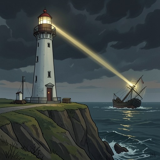 The Lighthouse as Warning from "The Lighthouse". The recurring lighthouse image joins safety, missed signals and wreckage, complicating the idea that a warning can always prevent harm.