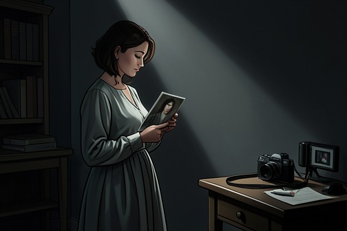 Lucy's discovery of Sachi in Teiji's photographs from "The Earthquake Bird". Lucy’s discovery of Sachi in Teiji’s photographs turns an act of curiosity into an intimate confrontation with a past Teiji had not shared.
