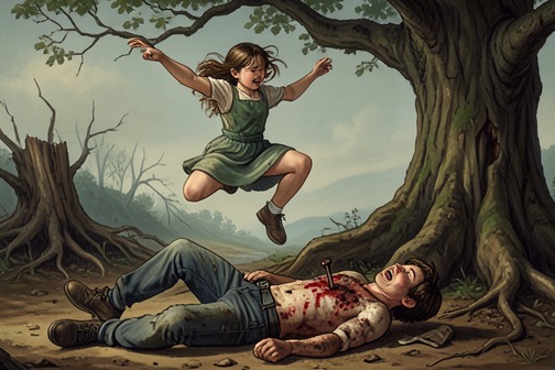 Noah Fly's death from "The Earthquake Bird". Noah Fly's death is the childhood catastrophe that transforms Lucy Fly's fearless play into an act with irreversible consequences.
