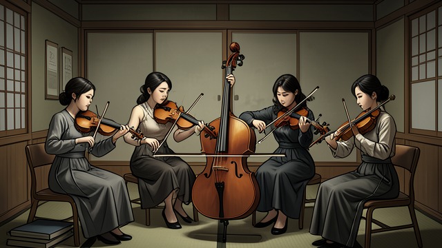 A Shared Musical Language from "The Earthquake Bird". A Shared Musical Language Listening Together Lucy plays Haydn and Mozart with Mrs. Yamamoto, Mrs. Ide, and Mrs. Katoh.