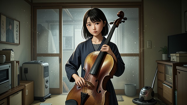 A New Cello from "The Earthquake Bird". A New Cello Music Returns A student’s family gives Lucy Fly a secondhand cello.