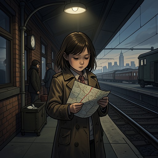 Lucy Fly’s Life in Japan from "The Earthquake Bird". This flow follows Lucy Fly’s movement from an isolated childhood and escape from Britain toward a fragile, provisional sense of belonging in Tokyo.