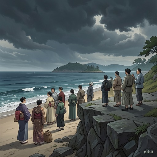 The Sado Island Rupture from "The Earthquake Bird". This flow traces the island holiday from a bid to keep Lily in Japan to Lucy’s abandonment, discovery of the affair, and the group’s final rupture.