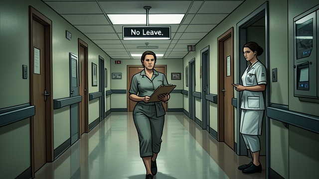 Leave Denied from "Up". Leave Denied Restrictions made explicit Emma is placed on the open ward without leave privileges.