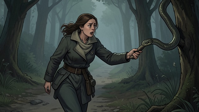 The Branch That Becomes a Snake from "Up". The Branch That Becomes a Snake Perception repeatedly altered Emma sees branches on a familiar bike path as snakes and forces herself to inspect them closely.
