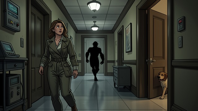 A Dog in the Corridor from "Up". A Dog in the Corridor A feared image appears Emma sees a small, dark dog at the end of the ward corridor and feels panic rise.