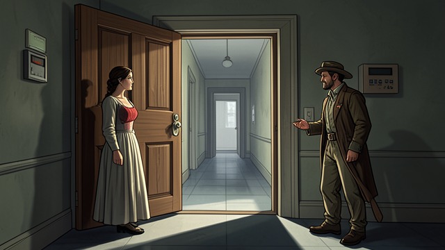 The Door Between Wards from "Up". The Door Between Wards A boundary made physical A locked door separates the open ward from the nursing office and the locked side.