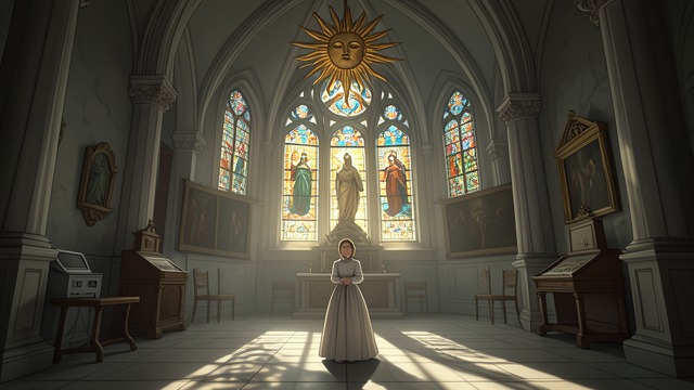 Sanctuary in the Chapel from "Up". Sanctuary in the Chapel Light becomes revelation Emma enters the hospital chapel and reads the colored light through stained glass as a message meant for her.