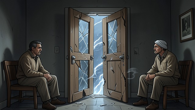 The Broken Garden Door from "Up". The Broken Garden Door A defect left unresolved The garden door is warped and its glass is damaged, leaving it either open or locked.