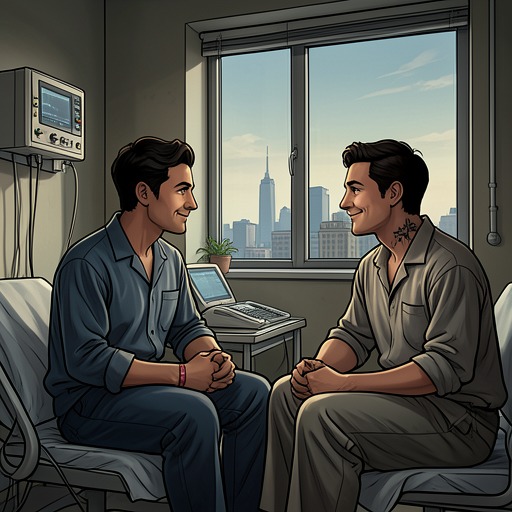 Emma and Michiel’s Fellow-Patient Bond from "Up". Emma and Michiel Viguurs move from suspicion and guardedness toward recognition, as each sees something familiar in the other’s dangerous experiences and…