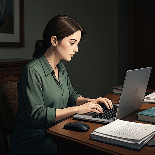 The Manuscript and the Right to Tell from "Up". Emma Nieuwenhuis’s unfinished manuscript shifts from private work and a source of identity to a challenged project she must reclaim on her own terms.