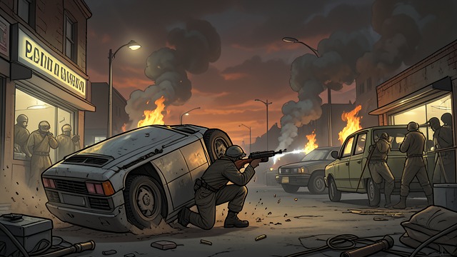 Police Gunfight from "American Psycho". Police Gunfight Escalation Bateman fights officers near a crashed cab and a Korean deli.