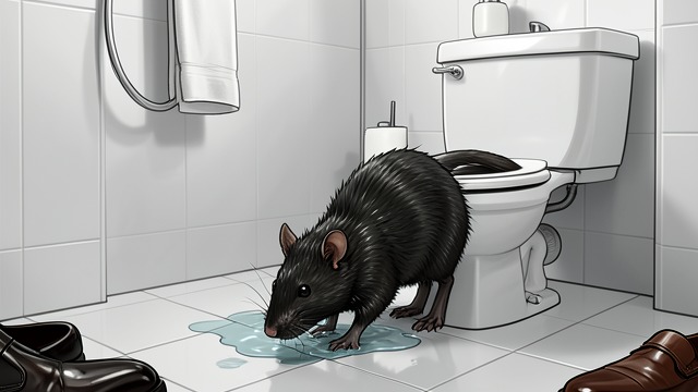 Toilet Emergence from "American Psycho". Toilet Emergence Unexpected Animal A large wet rat emerges from the toilet and enters Bateman's apartment.