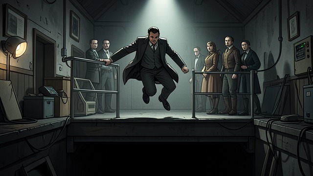 Vanishing Act from "American Psycho". Vanishing Act Public Leap Price climbs over the railing, says goodbye, and runs into the darkness of the tracks.