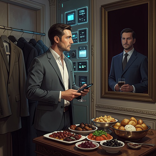 Consumption as Identity from "American Psycho". This flow traces how clothing, restaurants, electronics, grooming, and brands become Bateman's substitute language for selfhood.