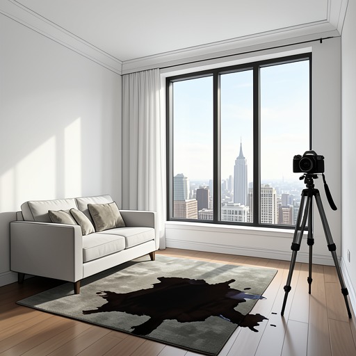 The Apartment as Theater from "American Psycho". This flow traces Bateman's apartment from luxury showroom to crime scene, recording studio, and finally ambiguous ordinary property.
