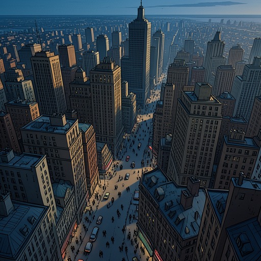 Bateman and the City from "American Psycho". This flow traces New York City as a landscape of luxury, homelessness, danger, traffic, entertainment, and emotional indifference.