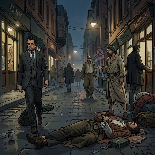 The Homeless Targets from "American Psycho". This flow traces Bateman's encounters with homeless people from casual contempt to ritualized violence and the persistence of their presence afterward.