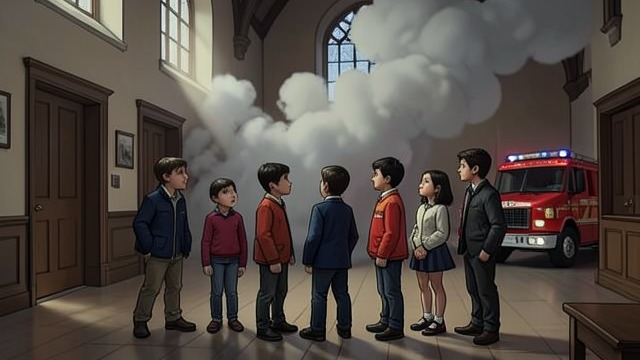 The Smoke Scare from "The Best Christmas Pageant Ever". A Rehearsal Interrupted Confusion and Misreading The rehearsal already struggles with missed cues, absent costumes, and the missing doll.