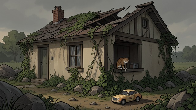 A Household Made Visible from "The Best Christmas Pageant Ever". The Home and Its Reputation Signs of Neglect The family lives above an unused garage amid rocks and poison ivy, with a dangerous-looking cat.