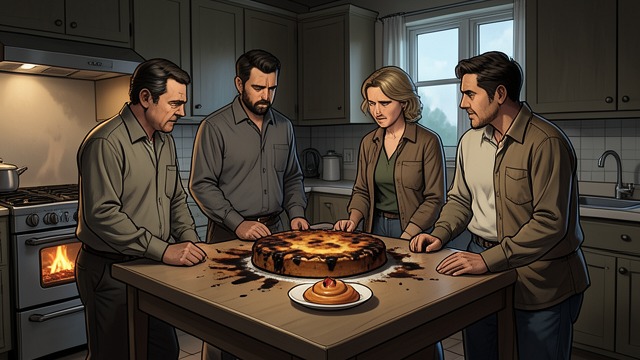 The Burned Cake from "The Best Christmas Pageant Ever". A Real Loss in the Kitchen An Unattended Oven While everyone gathers outside, the applesauce cake burns in the church kitchen.
