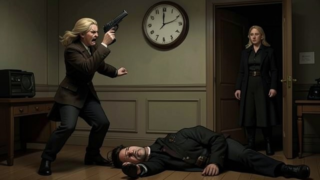 The Planned Alibi from "Death on the Nile". A Performance for Witnesses The staged shooting Jacqueline shoots Simon in the leg before several witnesses.